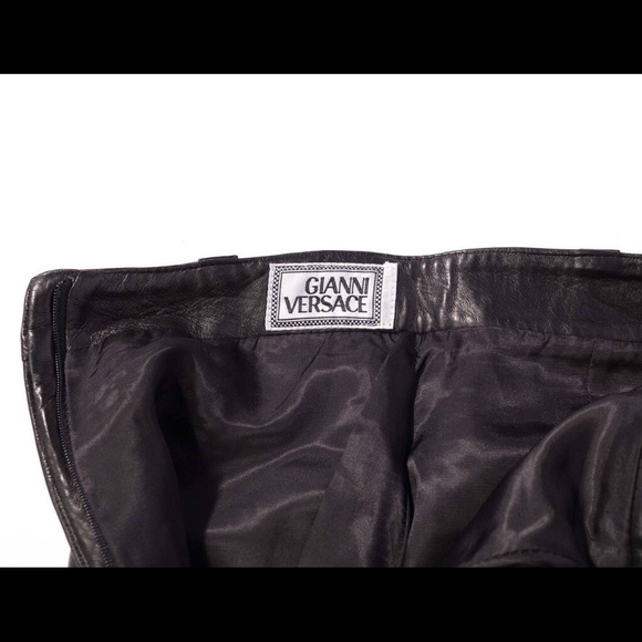Gianni Versace Vintage Leather High Waisted Pants - Picture 5 of 7